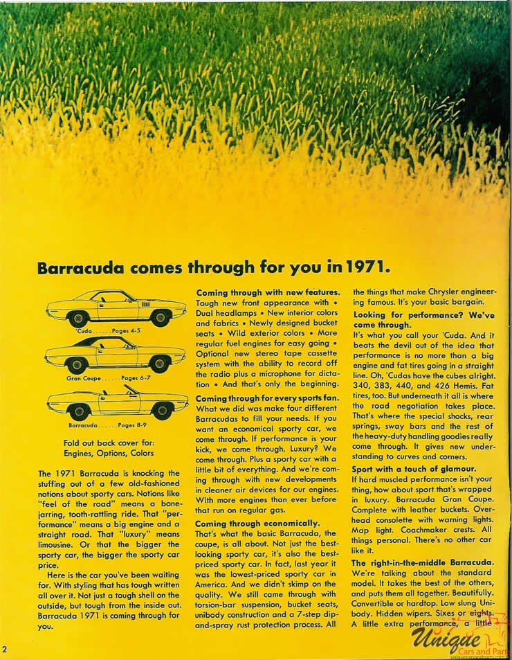 1971 Plymouth Barracuda Brochure Page 11